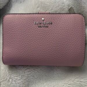 Kate Spade Lena Medium Compact Bifold Wallet Pebble Leather Tutu Pink